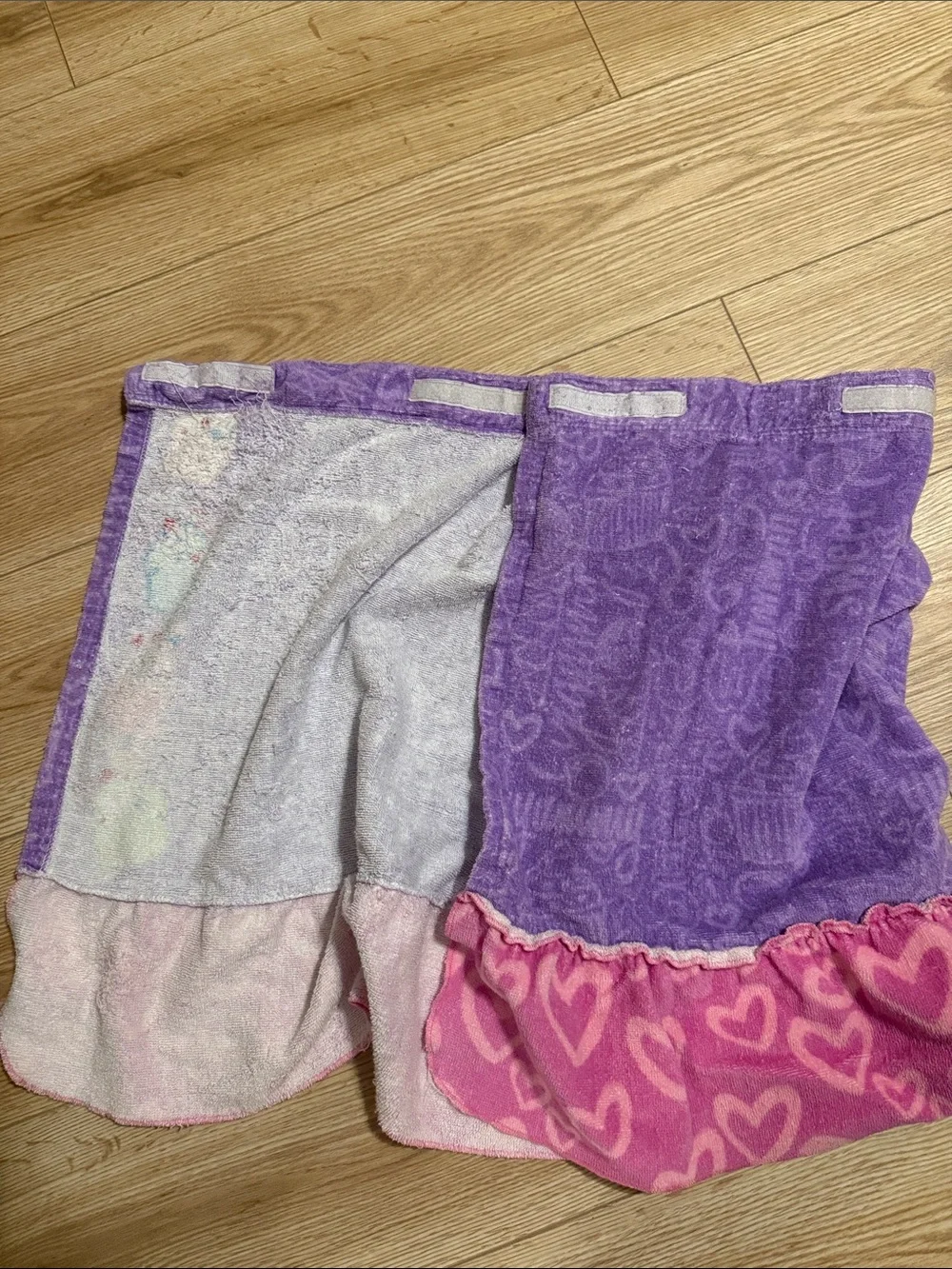 Justice Lilac and Purple Plush Velcro Towel Wrap with Cupcakes